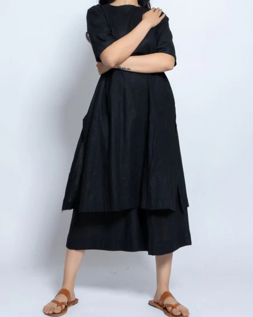 Women’s Two-Piece Layered Kurta with Culotte Set