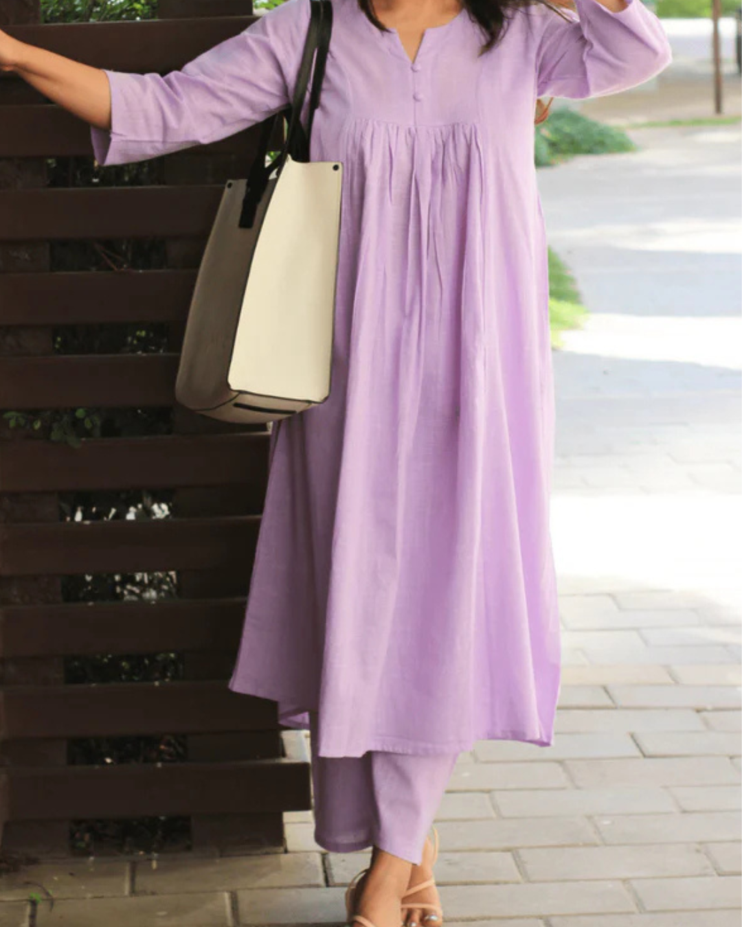 Elegant  Purple  A-Line Kurta with Matching Pants – Cotton Comfort Wear