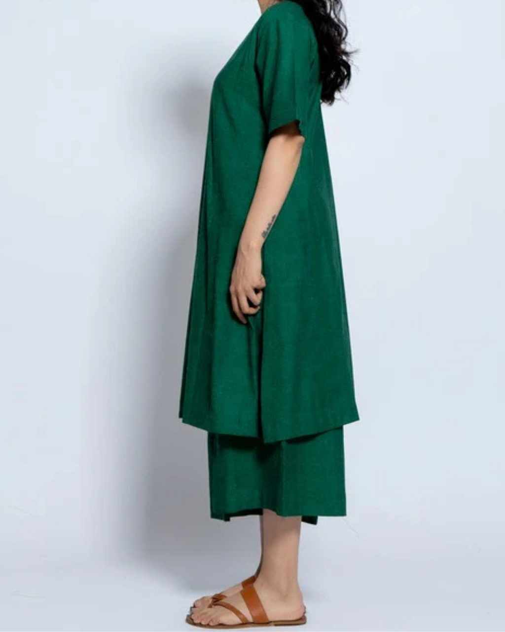Women’s Two-Piece Layered Kurta with Culotte Set