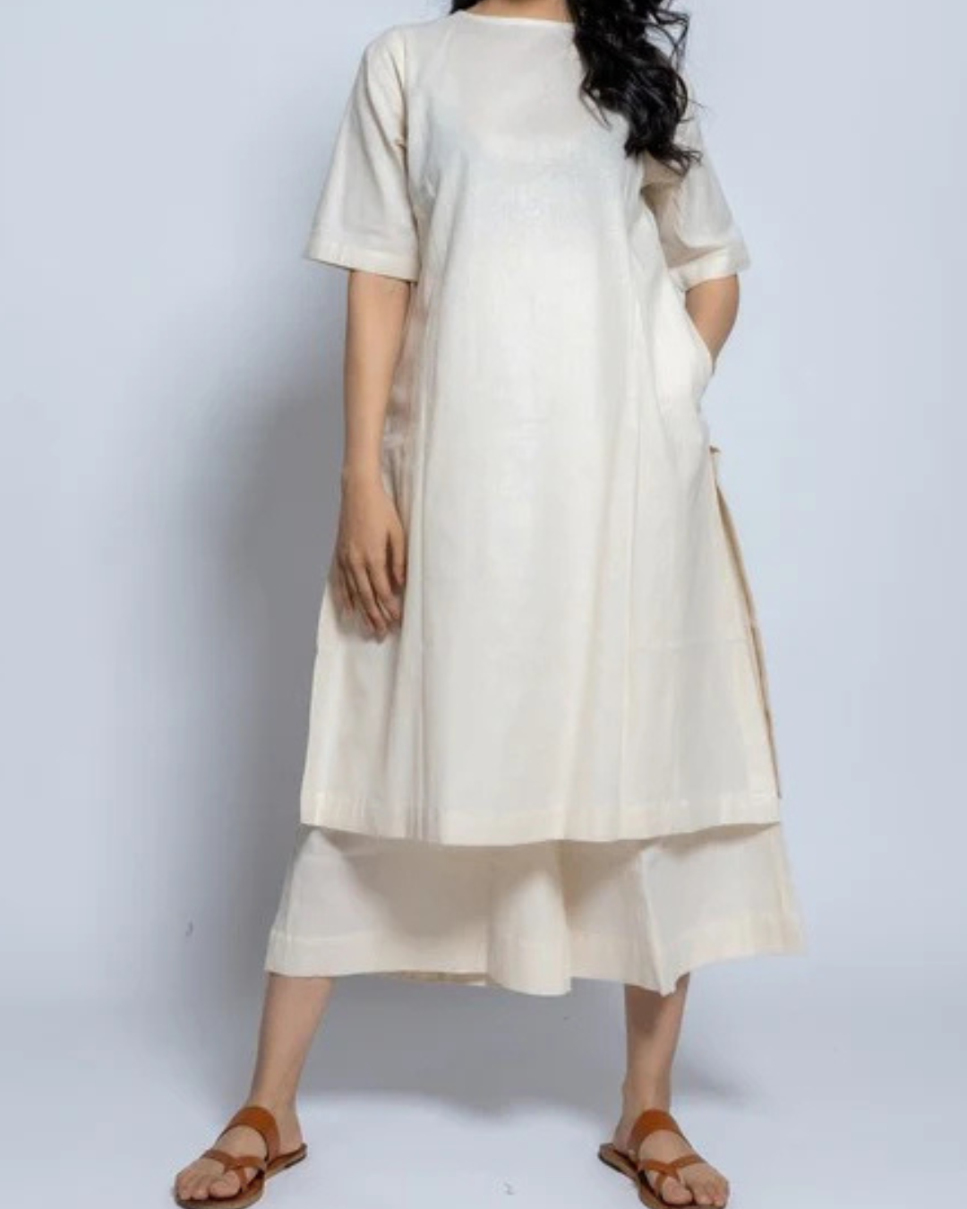 Women’s Two-Piece Layered Kurta with Culotte Set