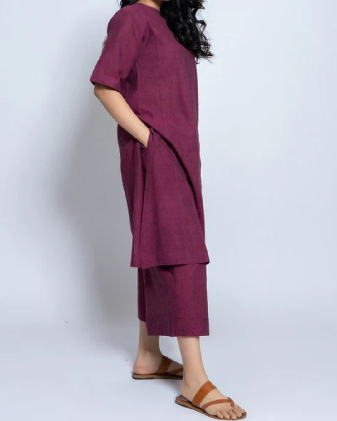 Women’s Two-Piece Layered Kurta with Culotte Set