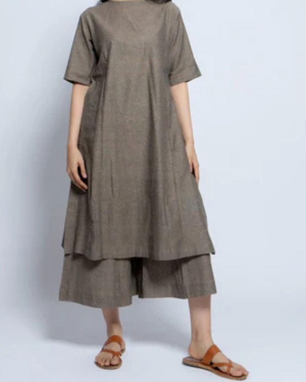 Women’s Two-Piece Layered Kurta with Culotte Set