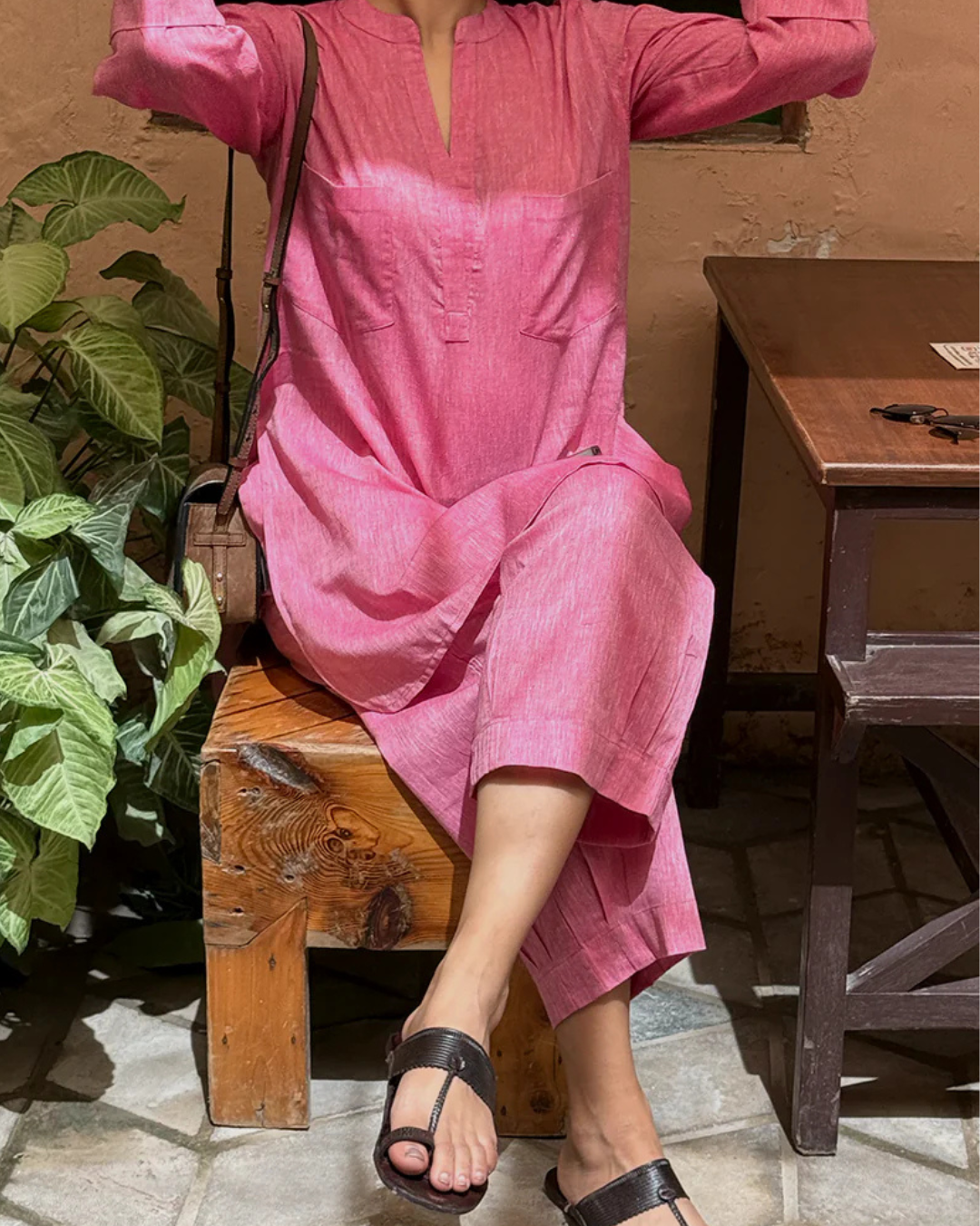 Pink Casual Cotton Co-ord Set for Women