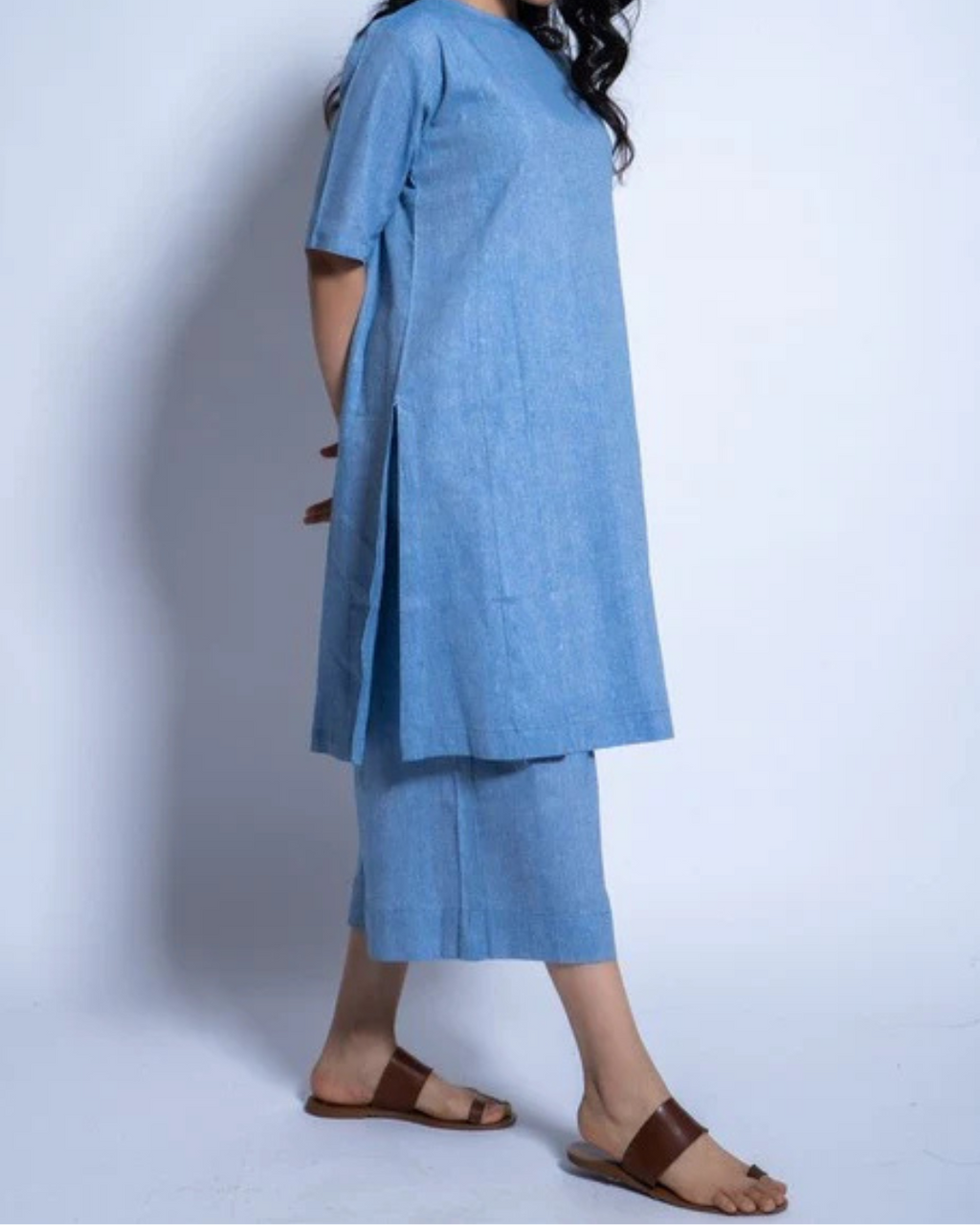 Women’s Two-Piece Layered Kurta with Culotte Set
