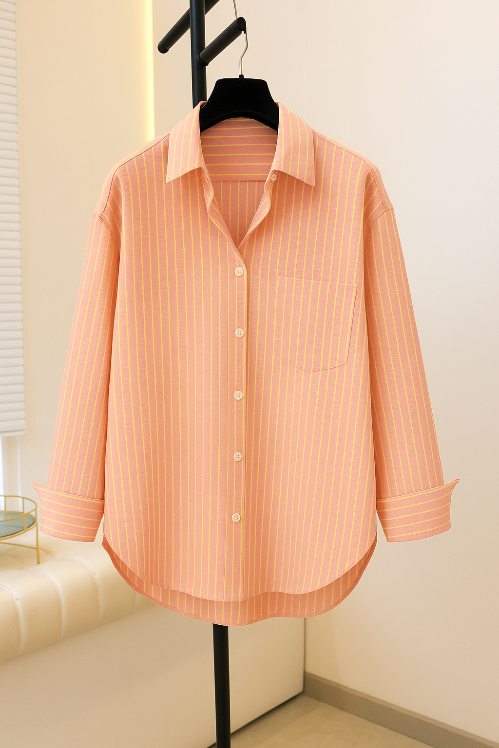 Premium Striped Shirt Orange