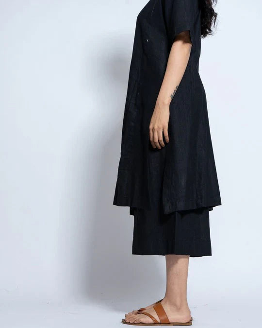 Women’s Two-Piece Layered Kurta with Culotte Set