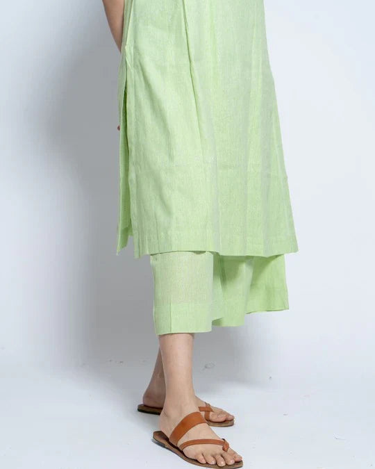Women’s Two-Piece Layered Kurta with Culotte Set