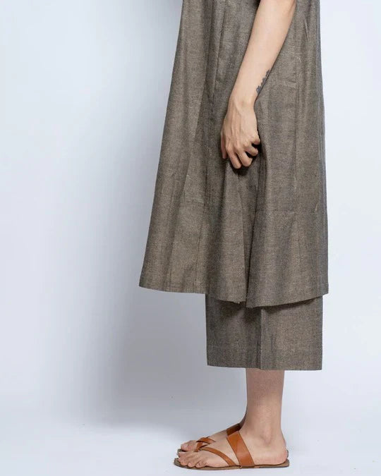 Women’s Two-Piece Layered Kurta with Culotte Set