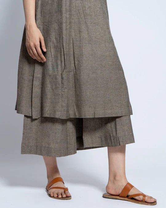 Women’s Two-Piece Layered Kurta with Culotte Set
