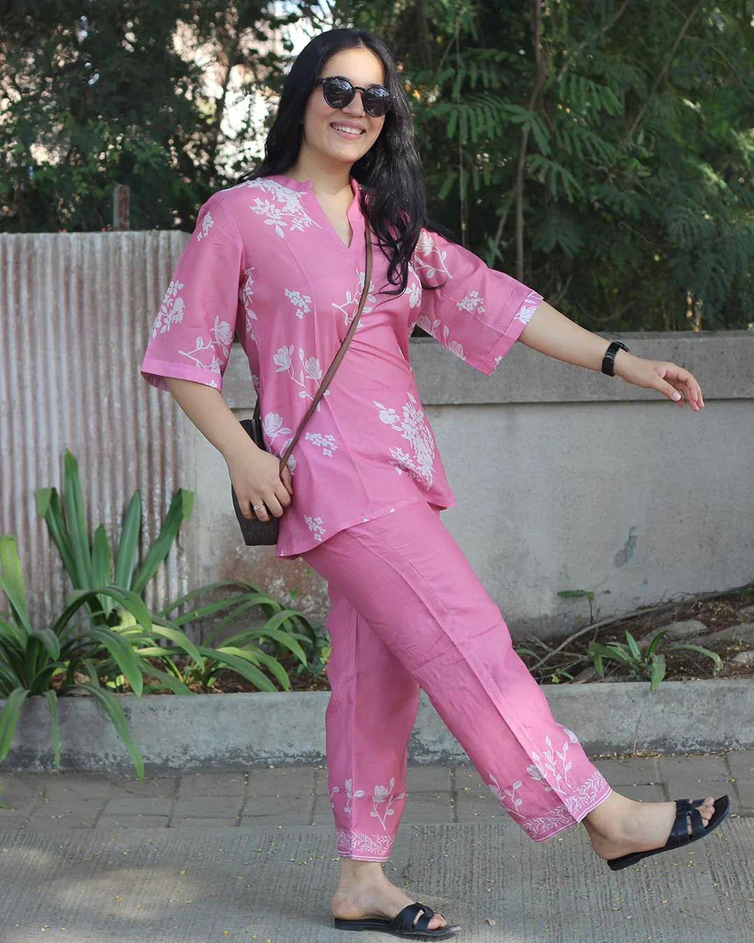 BLUSH BLOOM PURE COTTON SILK CO-ORD SET