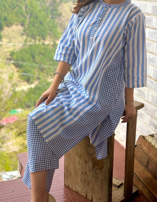 Blue Breeze Cotton Kurta Set